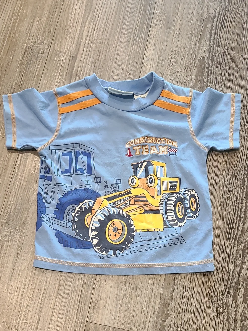 Blue Construction Team Kids T-Shirt and Navy Cargo Shorts Set Size 24 Months